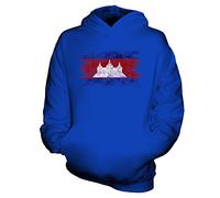 Candymix Cambodge Drapeau Délavé Unisexe Sweat-Shirt à Capuche Enfant Garçon Fille, Taille 3-4 Ans, Couleur Bleu Royal