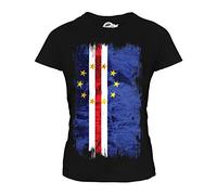 Candymix Cap-Vert Drapeau Grunge T-Shirt Femme, Taille Medium, Couleur Noir