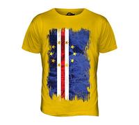 Candymix Cap-Vert Drapeau Grunge T-Shirt Homme, Taille X-Large, Couleur Giallo Scuro