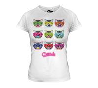 Candymix Cattitude Chats T-Shirt Femme, Taille 2X-Large, Couleur Blanc