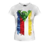 Candymix Comores Pays Drapeau Grunge T-Shirt Femme, Taille Large, Couleur Blanc
