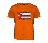Candymix Cuba Drapeau Délavé T-Shirt Homme, Taille Large, Couleur Arancione