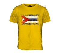 Candymix Cuba Drapeau Délavé T-Shirt Homme, Taille Medium, Couleur Giallo Scuro