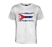 Candymix Cuba Drapeau Délavé T-Shirt Homme, Taille X-Large, Couleur Bianco