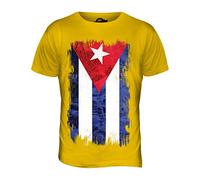 Candymix Cuba Drapeau Grunge T-Shirt Homme, Taille Large, Couleur Giallo Scuro