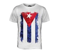 Candymix Cuba Drapeau Grunge T-Shirt Homme, Taille Medium, Couleur Bianco
