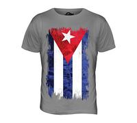 Candymix Cuba Drapeau Grunge T-Shirt Homme, Taille X-Large, Couleur Grigio Chiaro