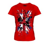 Candymix Drapeau Grande Bretagne Art Abstrait T-Shirt Femme, Taille X-Small, Couleur Rouge