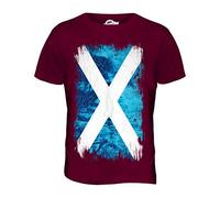 Candymix Écosse Drapeau Grunge T-Shirt Homme, Taille 2X-Large, Couleur Bordeaux
