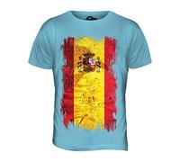 Candymix Espagne Drapeau Grunge T-Shirt Homme, Taille Large, Couleur Azzurro Cielo