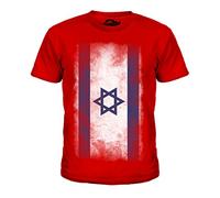 Candymix Israël Drapeau Dégradé Unisexe T-Shirt Enfant Garçon Fille, Taille 4 Ans, Couleur Rouge