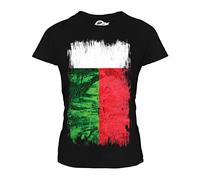 Candymix Madagascar Drapeau Grunge T-Shirt Femme, Taille X-Small, Couleur Noir