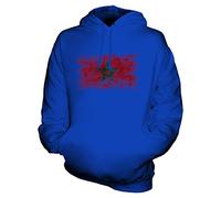 Candymix Maroc Drapeau Délavé Unisexe Sweat Pull à Capuche Homme Femme, Taille Large, Couleur Bleu Royal