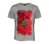Candymix Maroc Drapeau Grunge T-Shirt Homme, Taille Medium, Couleur Marne Grigio