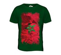 Candymix Maroc Drapeau Grunge T-Shirt Homme, Taille X-Large, Couleur Verde Bottiglia