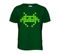 Candymix Néon Space Invader T-Shirt Homme, Taille Small, Couleur Verde Bottiglia