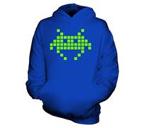 Candymix Néon Space Invader Unisexe Sweat-Shirt à Capuche Enfant Garçon Fille, Taille 12-13 Ans, Couleur Bleu Royal