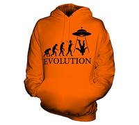Candymix Objet Volant Non Identifié Évolution Unisexe Sweat Pull à Capuche Homme Femme, Taille X-Large, Couleur Orange