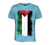 Candymix Palästina Drapeau Grunge T-Shirt Homme, Taille Large, Couleur Azzurro Cielo