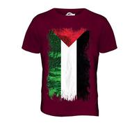 Candymix Palästina Drapeau Grunge T-Shirt Homme, Taille X-Large, Couleur Bordeaux