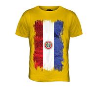 Candymix Paraguay Drapeau Grunge T-Shirt Homme, Taille Large, Couleur Giallo Scuro