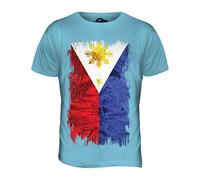 Candymix Philippines Drapeau Grunge T-Shirt Homme, Taille Small, Couleur Azzurro Cielo