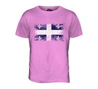 Candymix Québec Drapeau Délavé T-Shirt Homme, Taille X-Large, Couleur Rosa