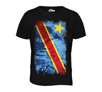 Candymix République Démocratique du Congo Drapeau Grunge T-Shirt Homme, Taille Small, Couleur Nero