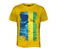 Candymix Rwanda Drapeau Grunge T-Shirt Homme, Taille X-Large, Couleur Giallo Scuro