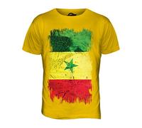 Candymix Sénégal Drapeau Grunge T-Shirt Homme, Taille Medium, Couleur Giallo Scuro