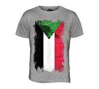 Candymix Soudan Drapeau Grunge T-Shirt Homme, Taille Large, Couleur Marne Grigio