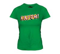 Candymix Super-Héro Kapow Bande Dessinée T-Shirt Femme, Taille Medium, Couleur Vert