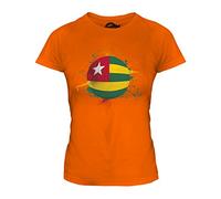 Candymix Togo Football T-Shirt Femme, Taille Small, Couleur Orange