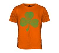 Candymix Trèfle Symbole Délavé T-Shirt Homme, Taille Large, Couleur Arancione