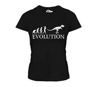 Candymix Tyrannosaurus Évolution T-Shirt Femme, Taille 2X-Large, Couleur Noir