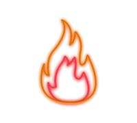 Candyshock LED Décorative Fire - Néon LED sur Plexi, USB-A, Fixation Murale Incluse -Rouge