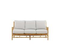 Cane canapé de jardin avec coussin de jardin 3 pers. naturel.