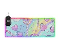 Cane Candy Cartoon Wirel Charging Glowing Mouse Pads Cool Rest 90,9 x 40,9 cm Tapis de souris Chargeur Mat