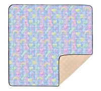 Cane Candy Tapis de jeu rembourré doux pour bébé Motif dessin animé 127 x 127 cm