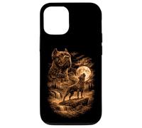 Cane Corso Chien Mastiff Hurlant Lune Fantastique Wilderness Coque pour iPhone 12/12 Pro