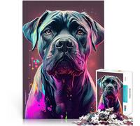 Cane Corso coloré Puzzle 1000 pièces pour Adolescents Jeux éducatifs Jouets DIY avec Affiche et Feuille de Questions correspondantes 38x26cm