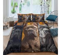 Cane corso dogs Linge de Lit 3D Effet Microfibre 3 Pièces Hypoallergique Canine portrait style Ensemble De Literie avec Taie d'oreiller Facile d'entretien for Chambre Adulte Single（135x200cm）