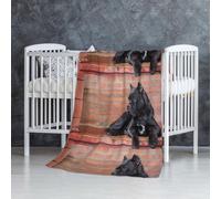 Cane Corso, Gros Chiens Noirs, Animaux de Compagnie,Couverture Douce et Chaude en Flanelle Anti-Boulochage 76 x 127 cm
