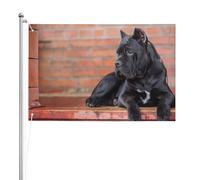 Cane Corso, gros chiens noirs, animaux de compagnie,Drapeau de jardin, bannière décorative, drapeau double face, 2 x 3 pieds, pour extérieur et intérieur