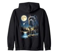 Cane Corso Howling to The Moon Meme Funny 90's Cane Corso Sweat à Capuche