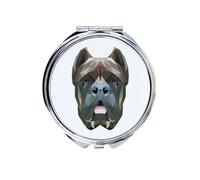 Cane Corso Italiano - miroir avec photo et inscription géométrique par Art-Dog