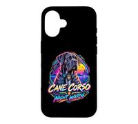 Cane Corso Montre de Nuit Cyberpunk Guardian Graphic, Dog Mom Coque pour iPhone 16