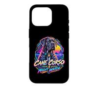 Cane Corso Montre de Nuit Cyberpunk Guardian Graphic, Dog Mom Coque pour iPhone 16 Pro