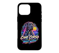 Cane Corso Montre de Nuit Cyberpunk Guardian Graphic, Dog Mom Coque pour iPhone 16 Pro Max