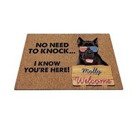 Cane Corso Personnalisé, Chien Drôle avec des Lunettes De Soleil, Pas Besoin De Frapper, Je Sais Que Vous Êtes Ici Cane Corso Paillasson D'Entree Confortable Tapis De Porte Tapis De Bain 40X60Cm